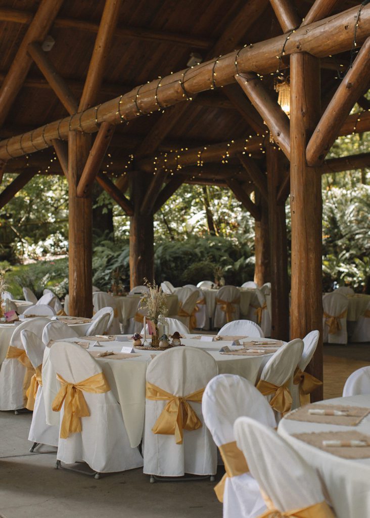 Simple hippie reception set up at Dancing Deer Mountain wedding