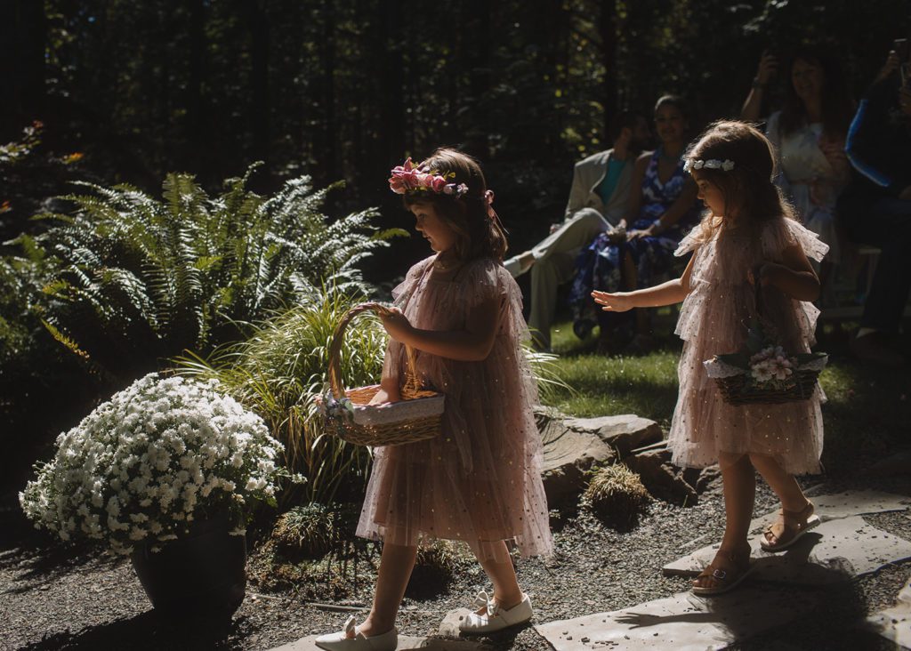 Flower girls head down the aisle